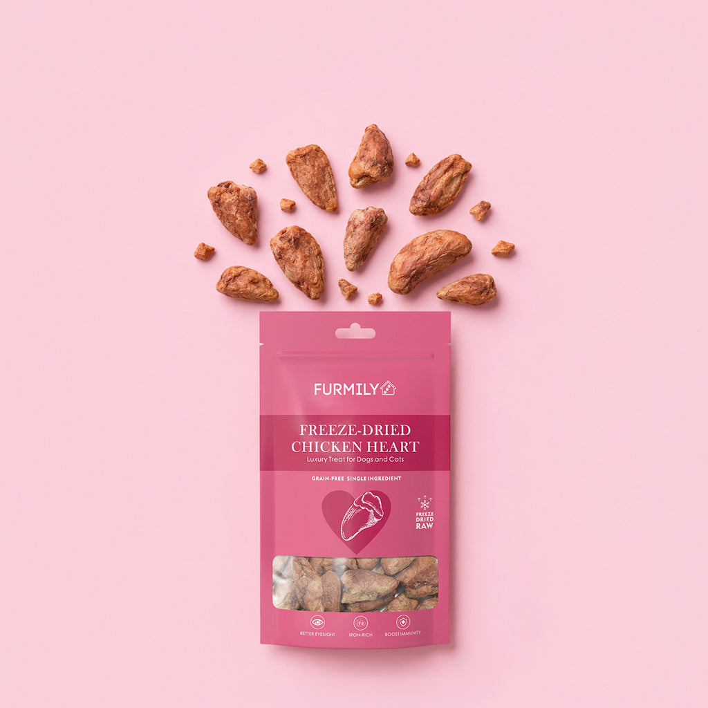 Freeze-Dried Chicken Heart Pet Treats by FURMILY 40g