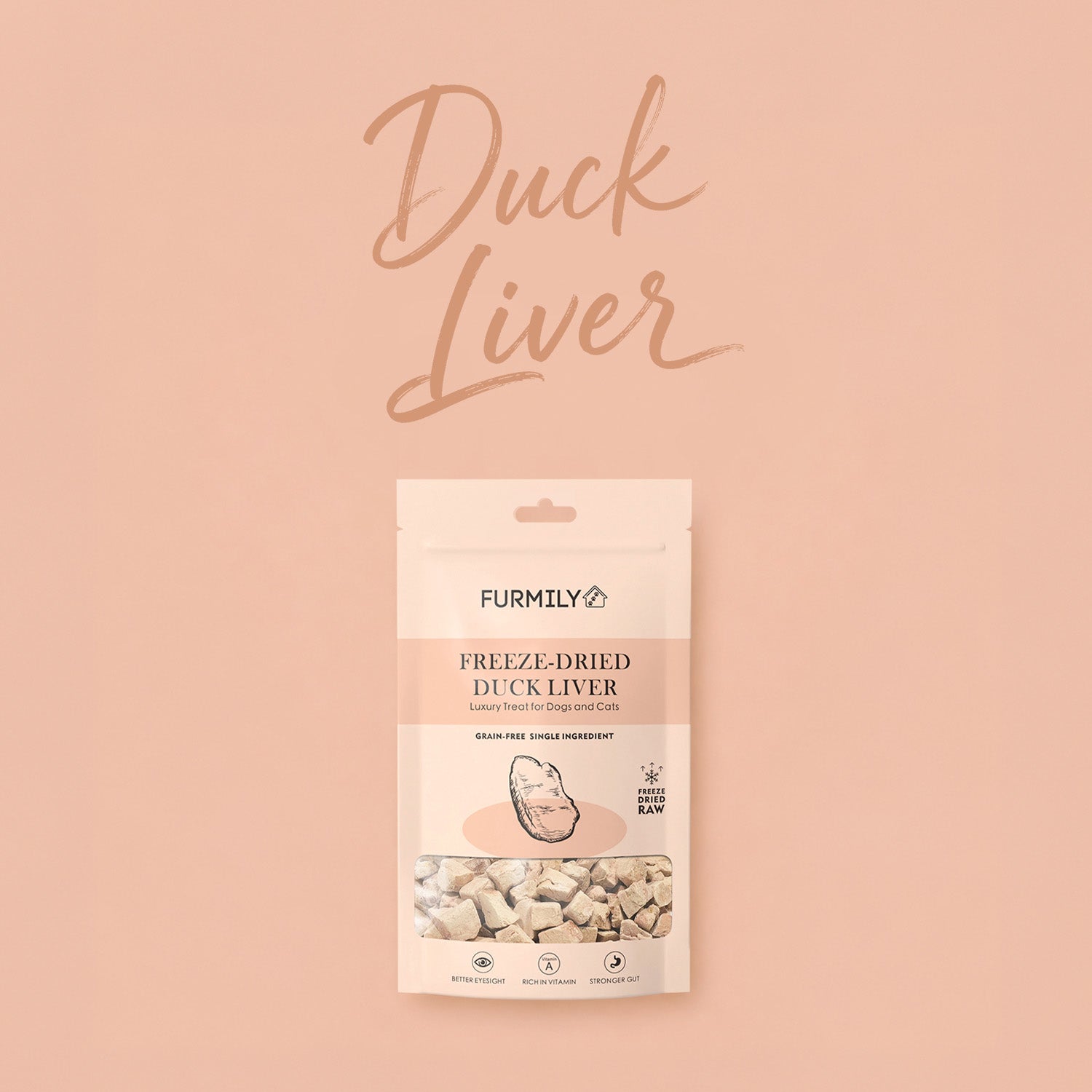 Freeze-Dried Duck Liver Pet Treats by FURMILY 40g