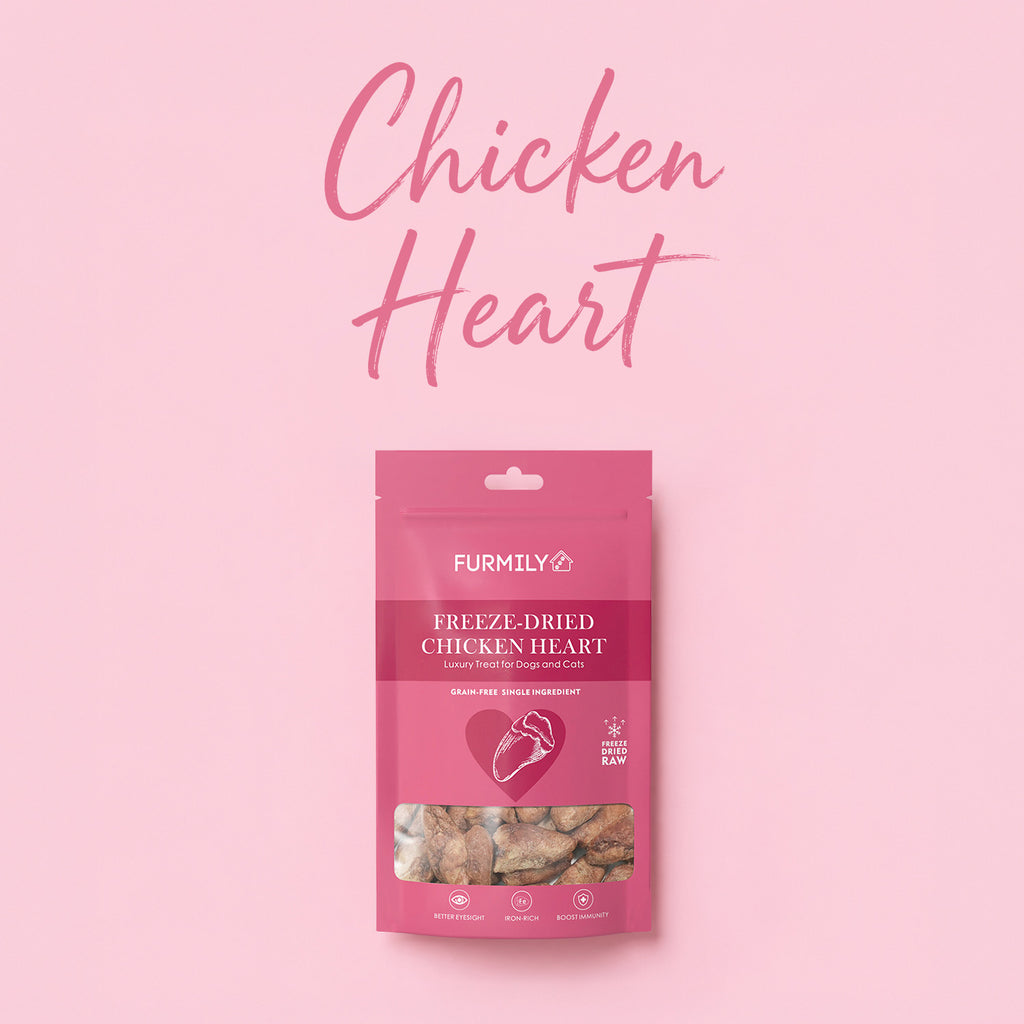Freeze-Dried Chicken Heart Pet Treats by FURMILY 40g