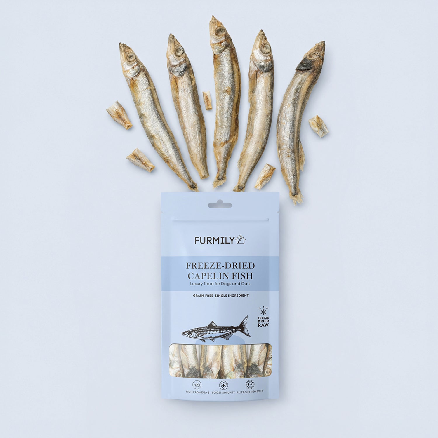 Freeze-dried Capelin Fish Pet Treats by FURMILY 40g