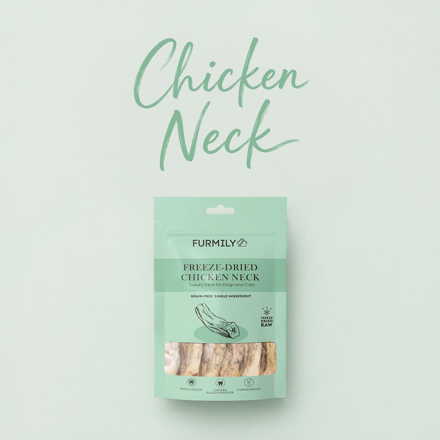 Freeze-Dried Chicken Necks Pet Treats by FURMILY 80g