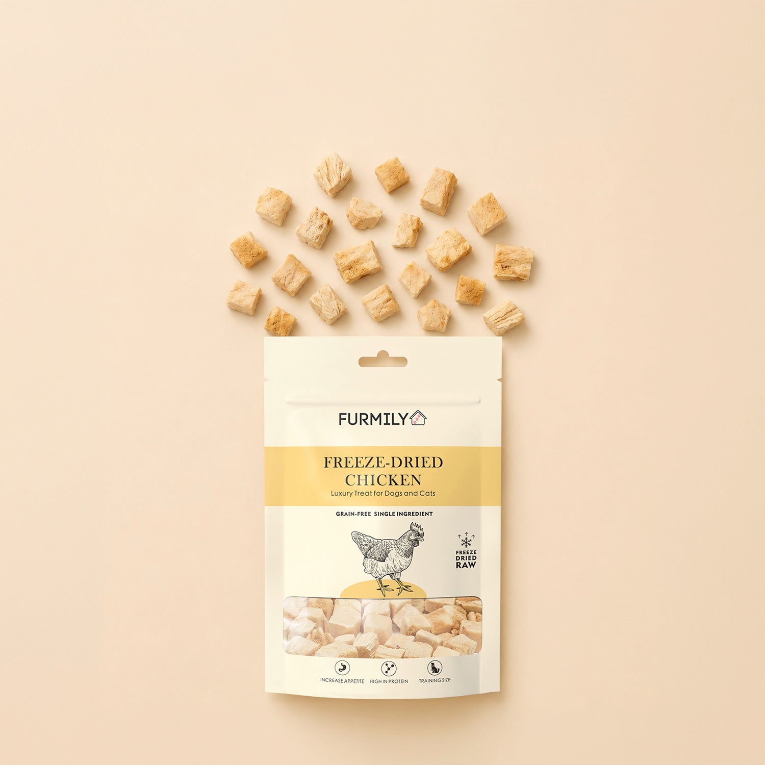 Freeze-Dried Chicken Pet Treats by FURMILY 40g/100g