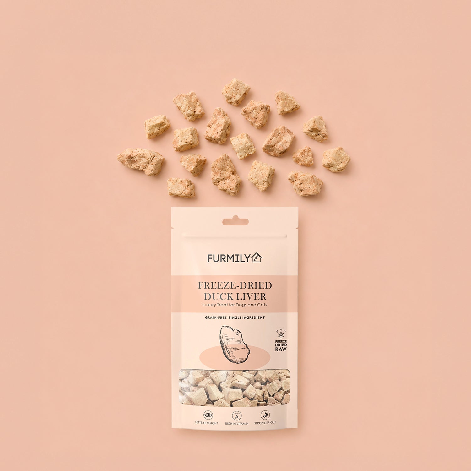 Freeze-Dried Duck Liver Pet Treats by FURMILY 40g