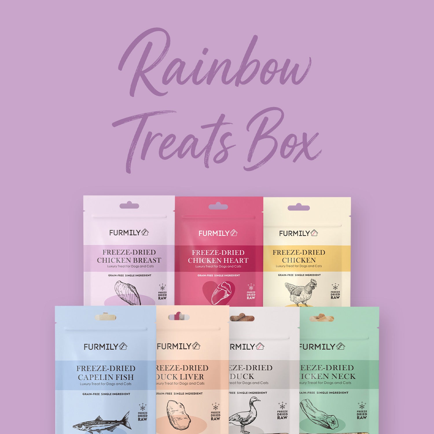Freeze-Dried Rainbow Treats Box for Cats & Dogs by Furmily