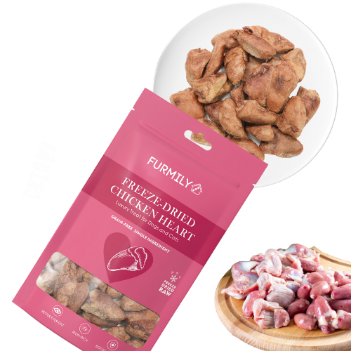 Freeze-Dried Chicken Heart Pet Treats by FURMILY 40g