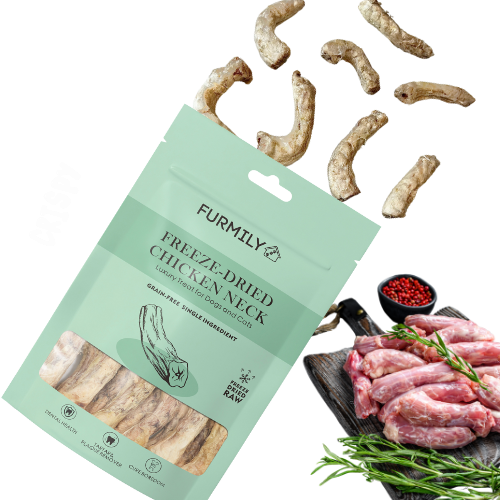 Freeze-Dried Chicken Necks Pet Treats by FURMILY 80g