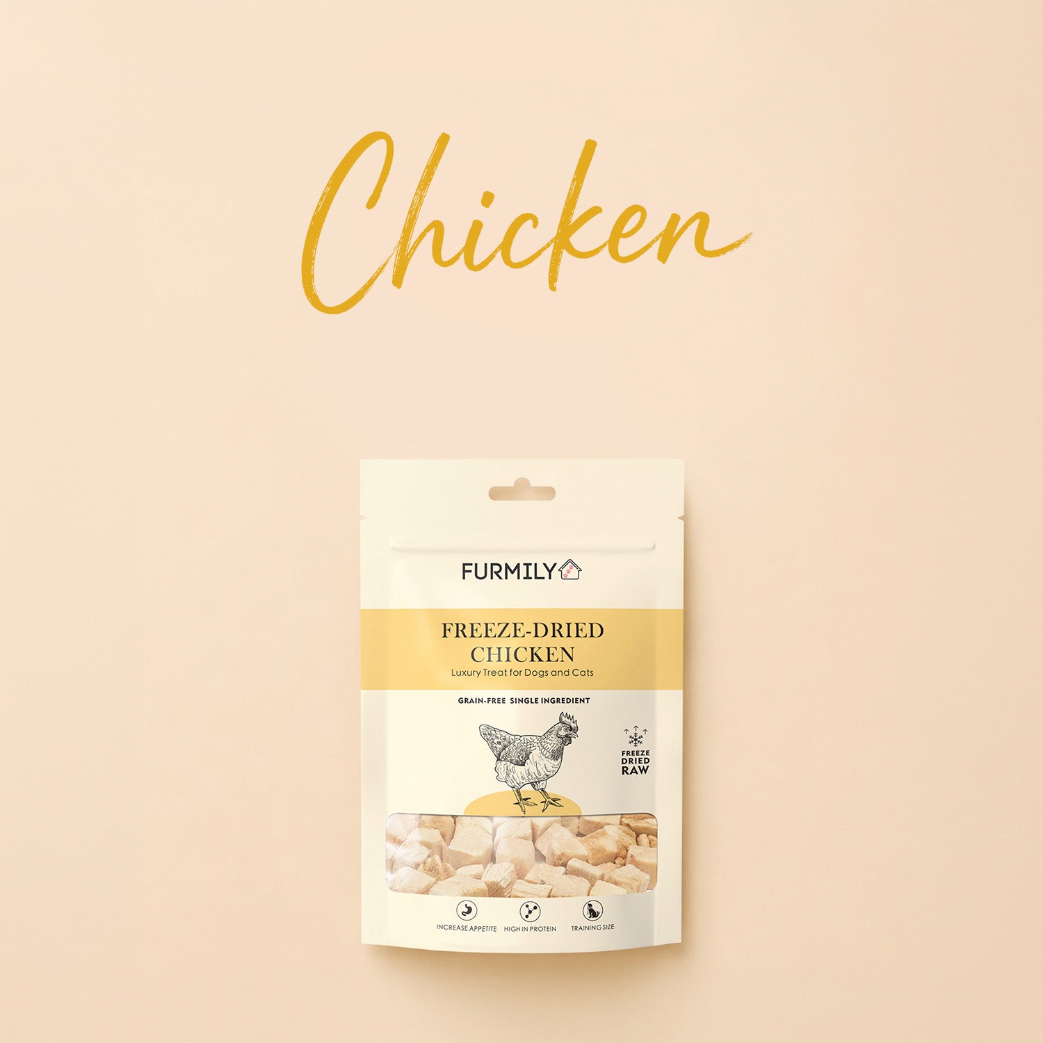 Freeze-Dried Chicken Pet Treats by FURMILY 40g/100g