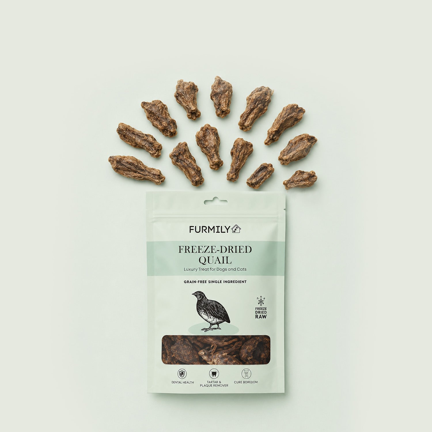 Freeze-Dried Quail Pet Treats by FURMILY 30g