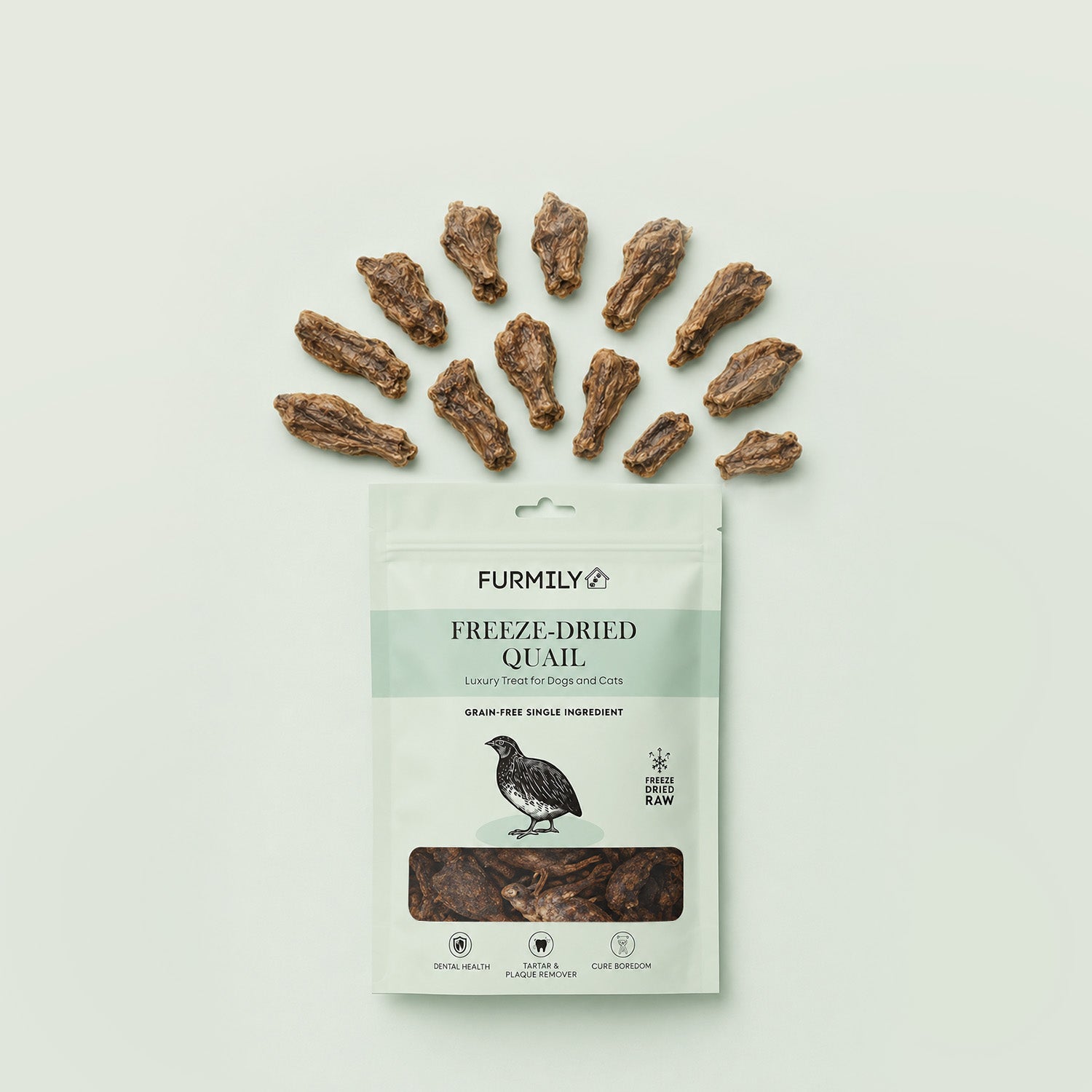 Freeze-Dried Quail Pet Treats by FURMILY 30g