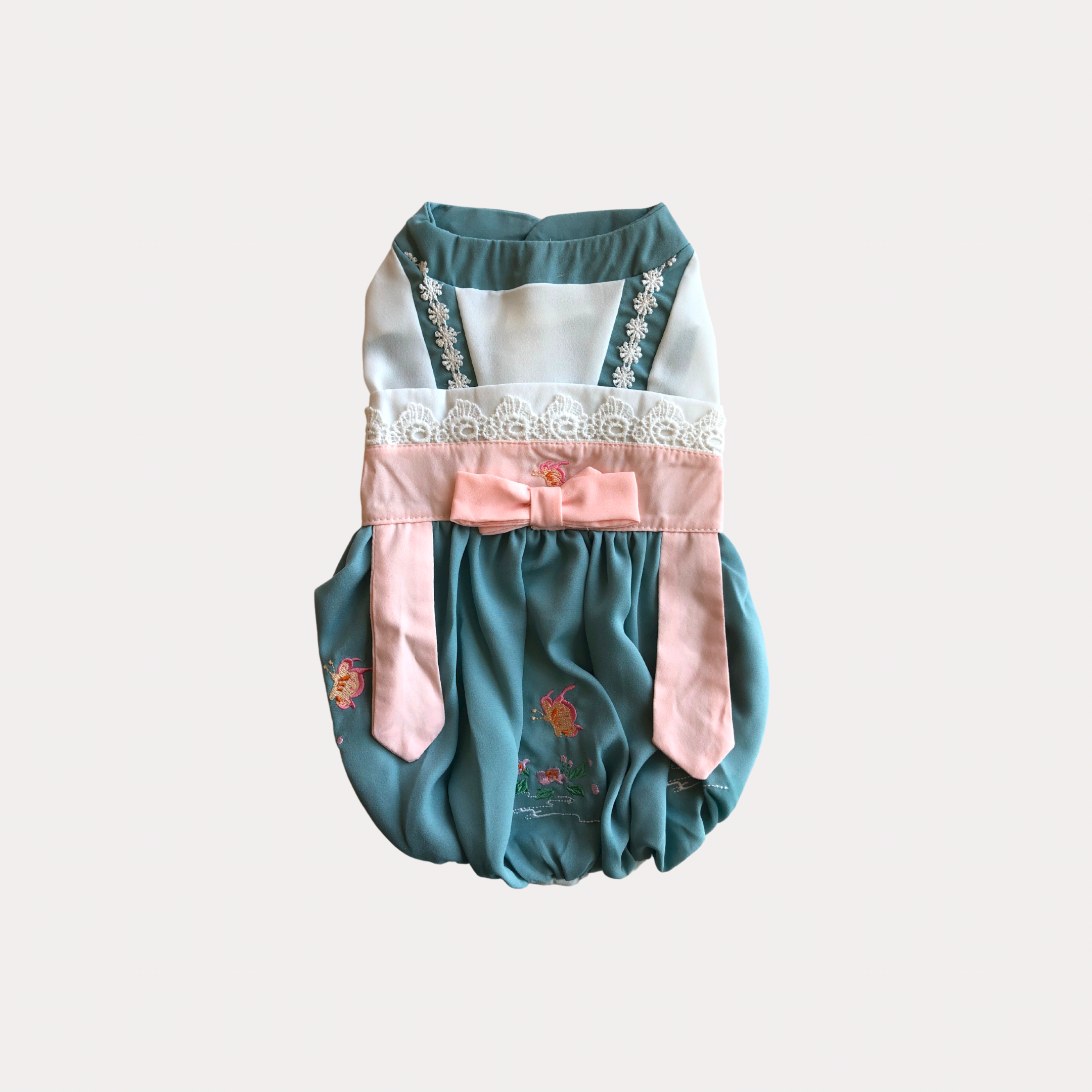 "Mulan" - Embroidered Traditional Dress with Lace Trim
