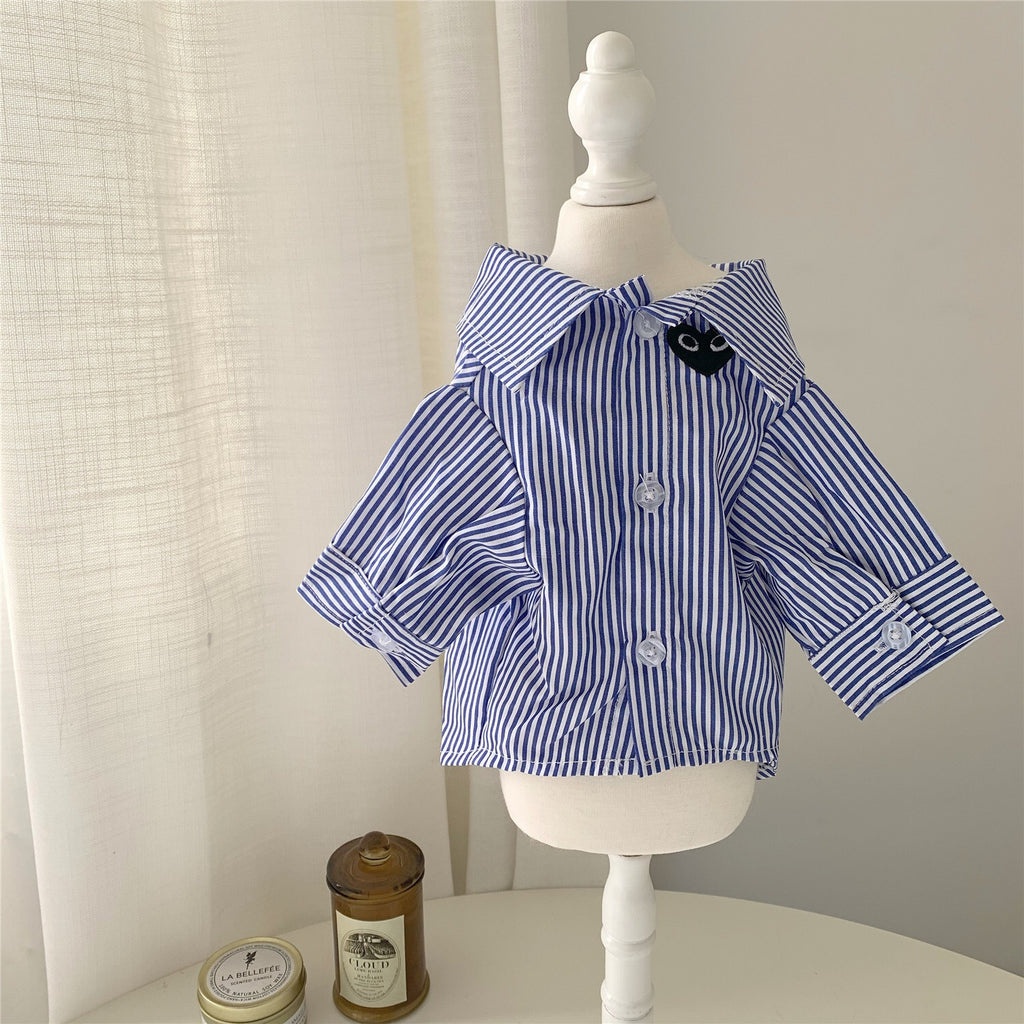 Designer Striped Embroidered Logo Shirt