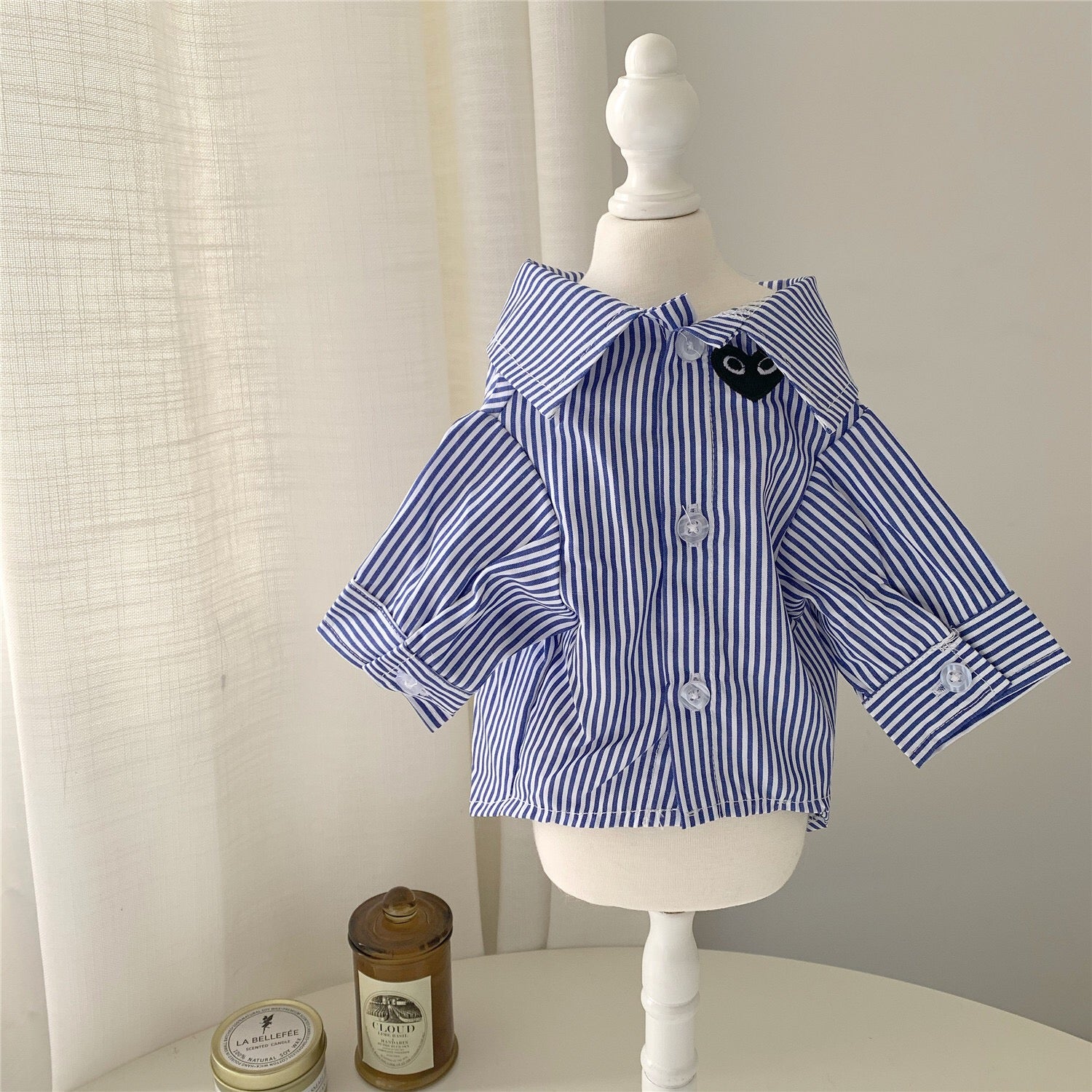 Designer Striped Embroidered Logo Shirt
