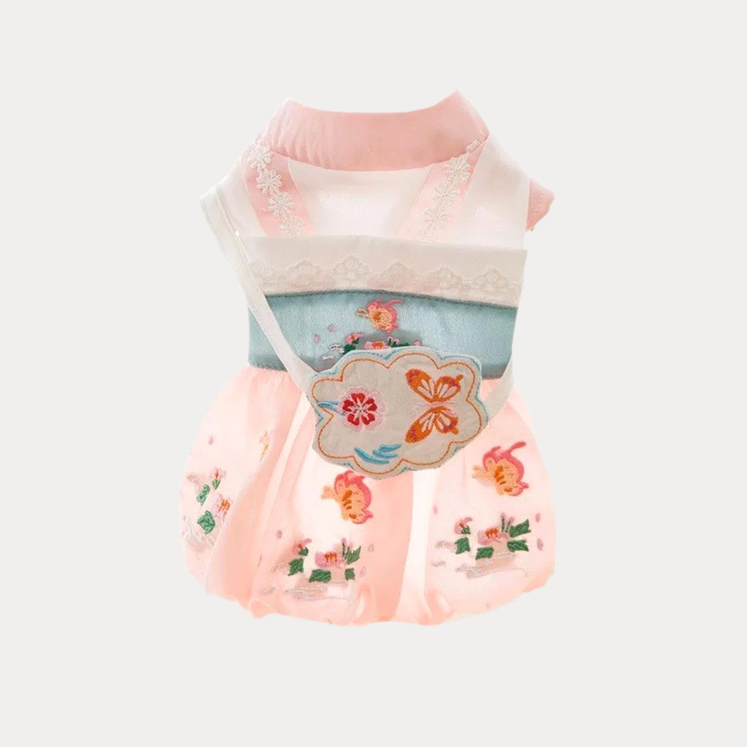 "Mulan" - Embroidered Traditional Dress with Lucky Bag