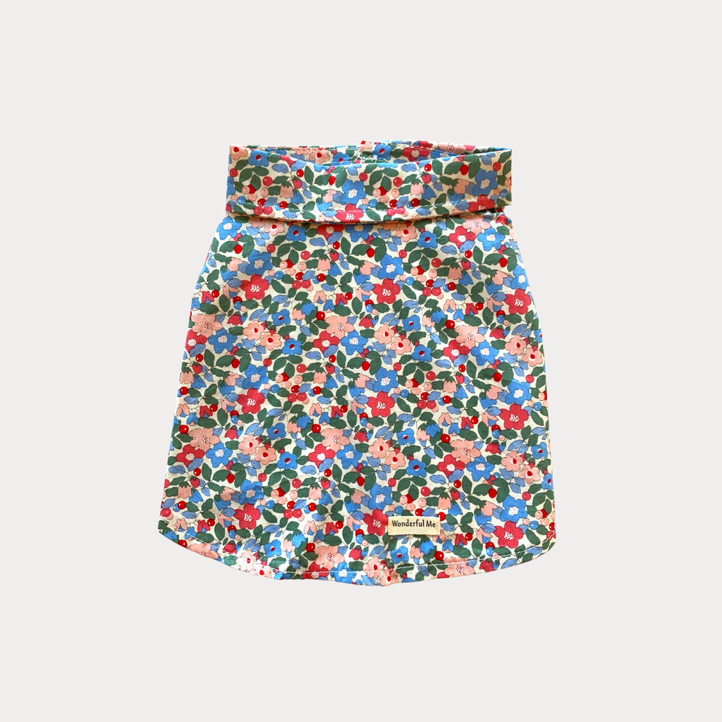Floral T Shirt with Spread Collar