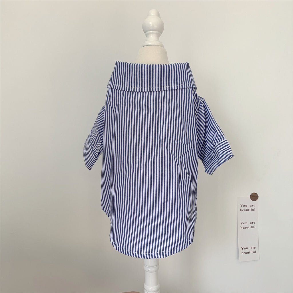 Designer Striped Embroidered Logo Shirt