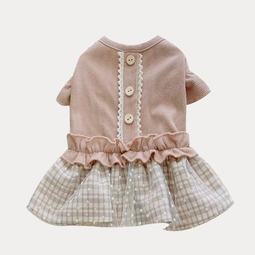 French Lace Falbala Dress