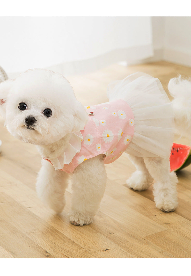 Daisy Print Summer Harness Dress