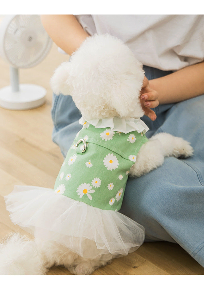 Daisy Print Summer Harness Dress