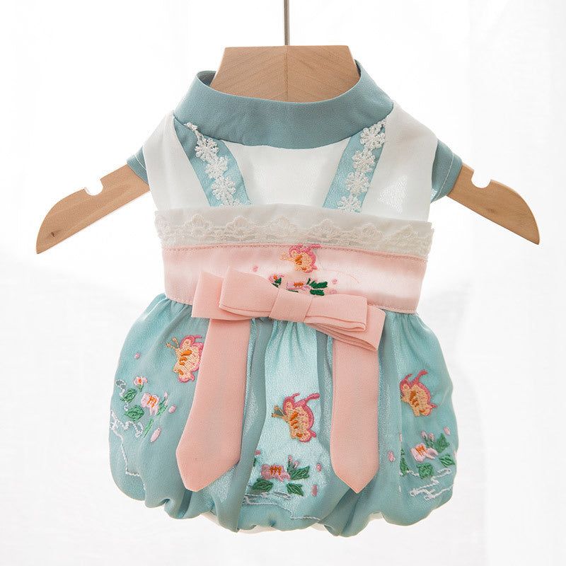 "Mulan" - Embroidered Traditional Dress with Lace Trim