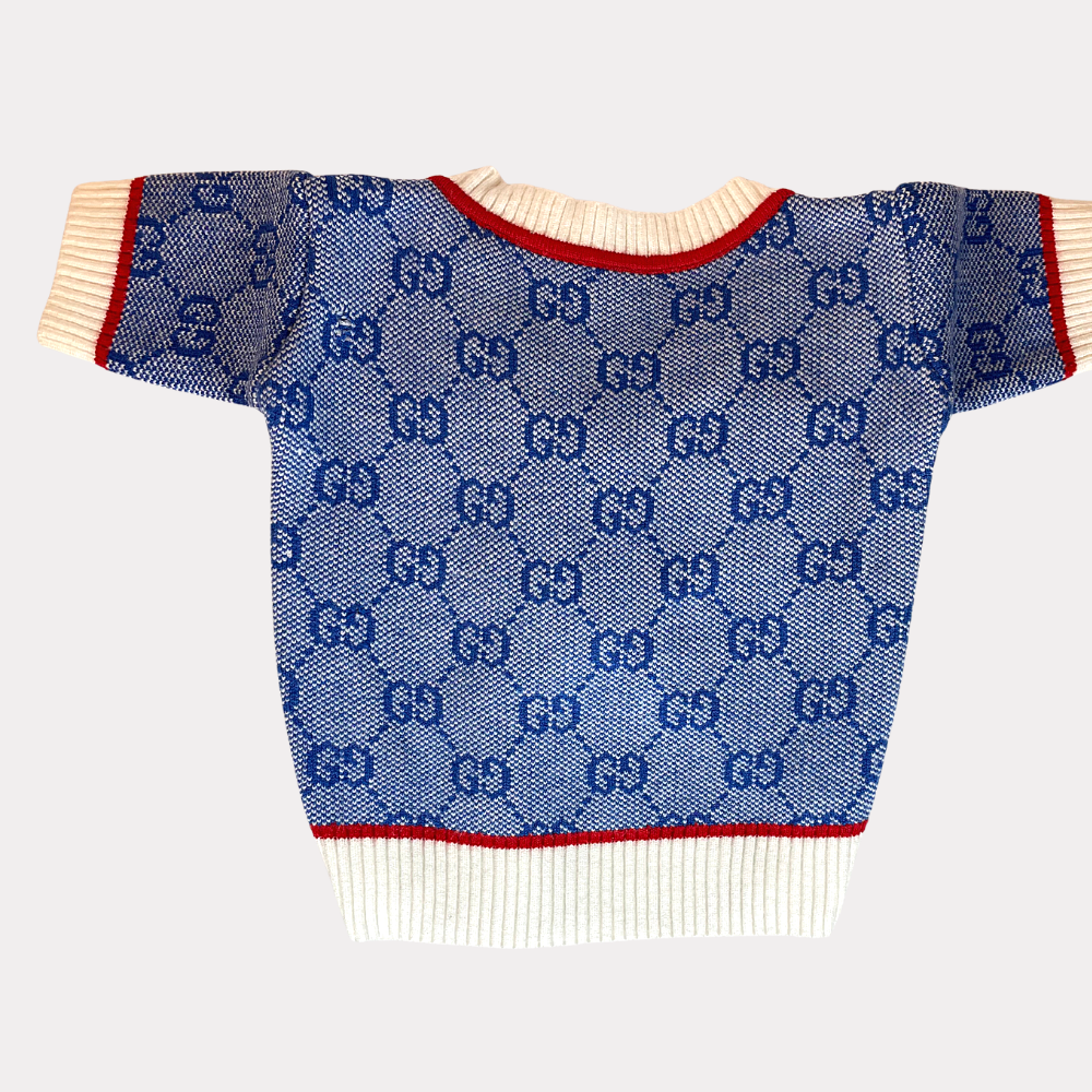 Designer Knitted Blue Cardigan