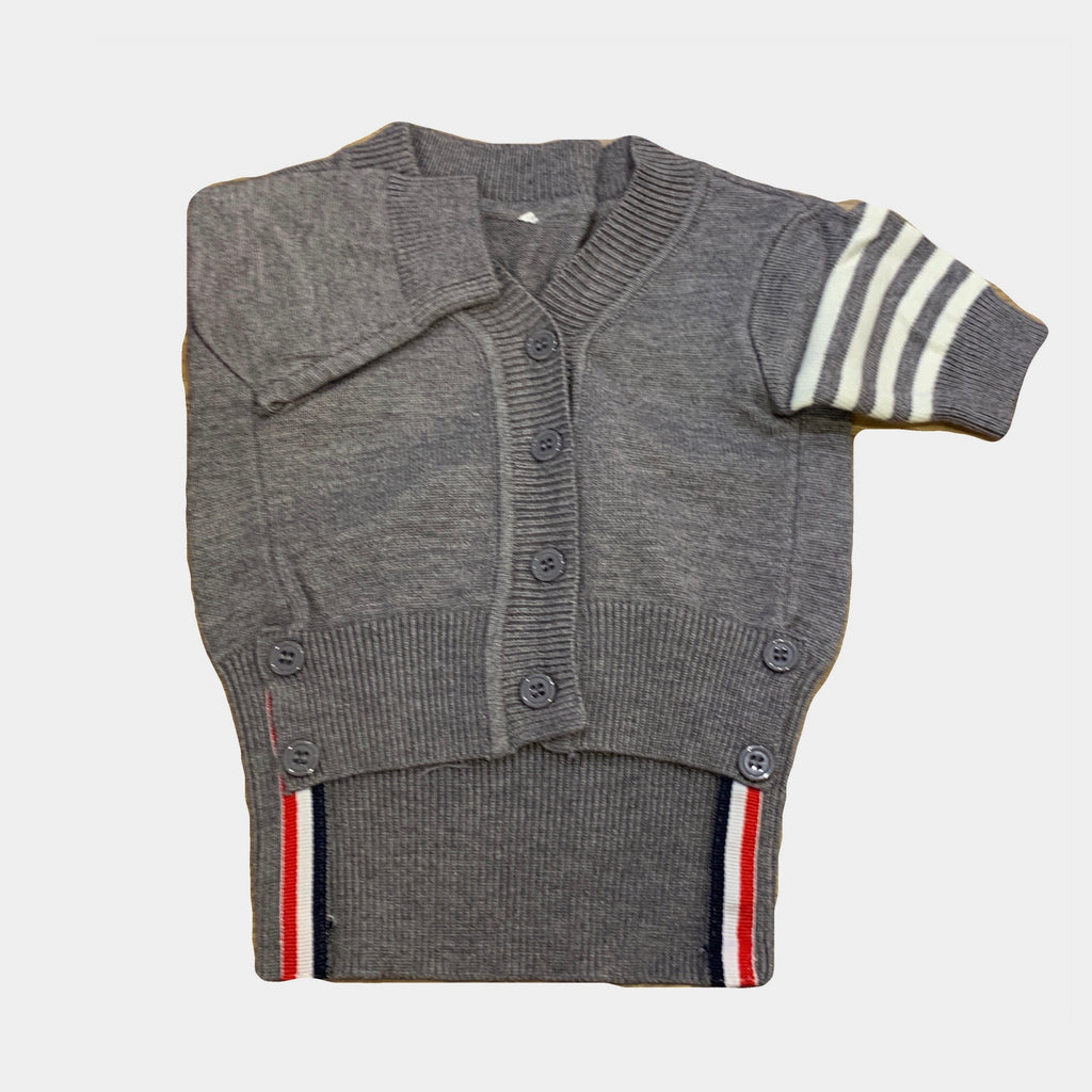 Designer Stripe Grey Cardigan