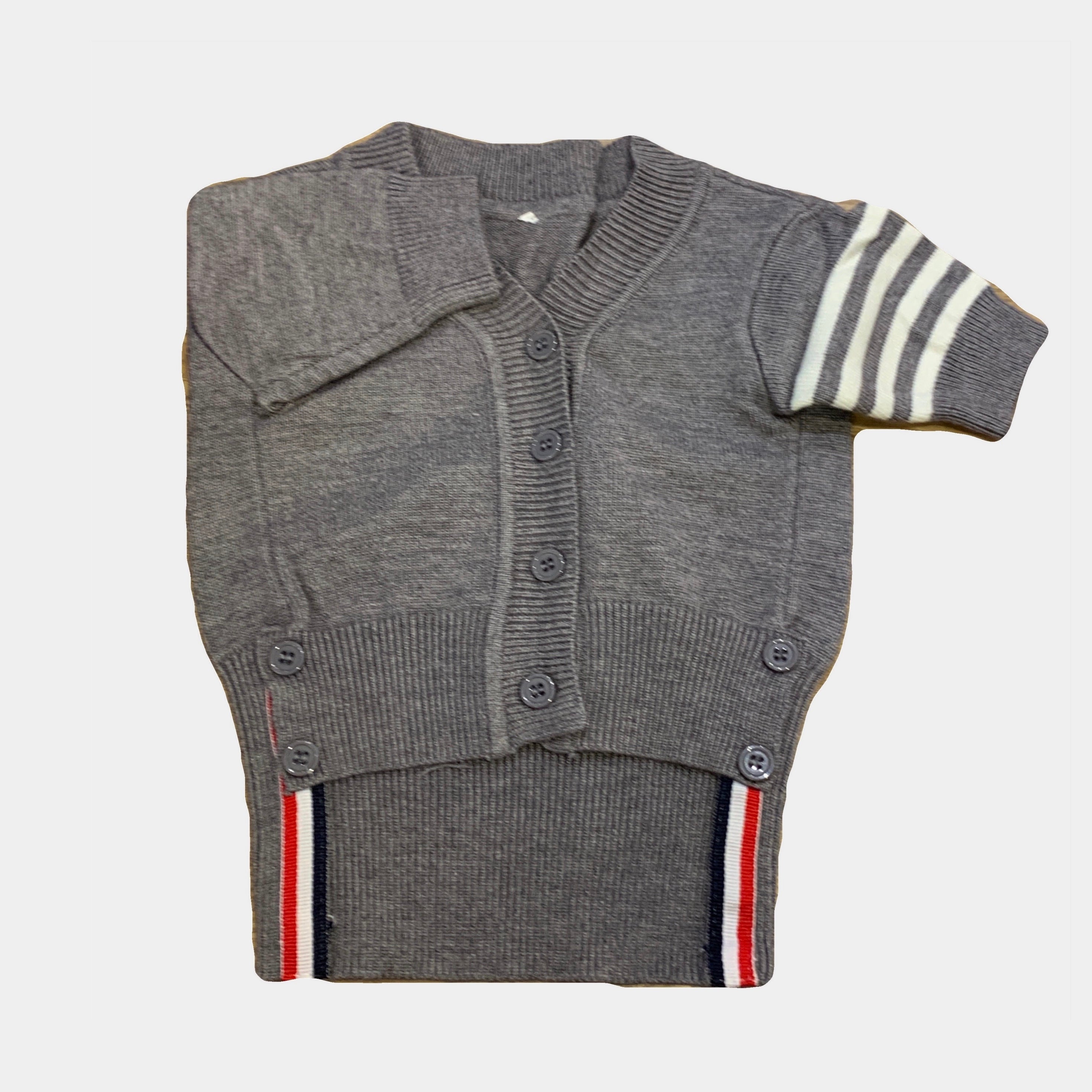 Designer Stripe Grey Cardigan